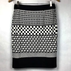 Cato Pencil Straight Black White Skirt Size XS